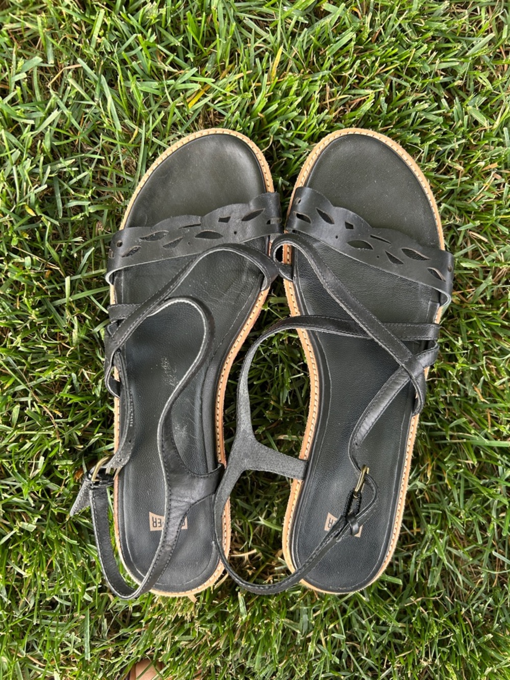CAMPER Genuine Leather Black Strappy Suede Platform Wedge Sandals size 7.5 - 8.5 - Picture 5 of 13
